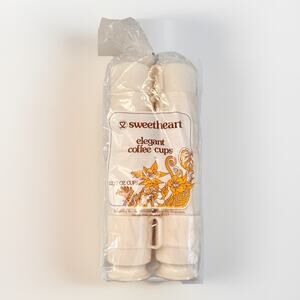 Vintage 60s 70s Sweetheart Elegant Plastic Footed Coffee Cup 12 Count 7oz Retro